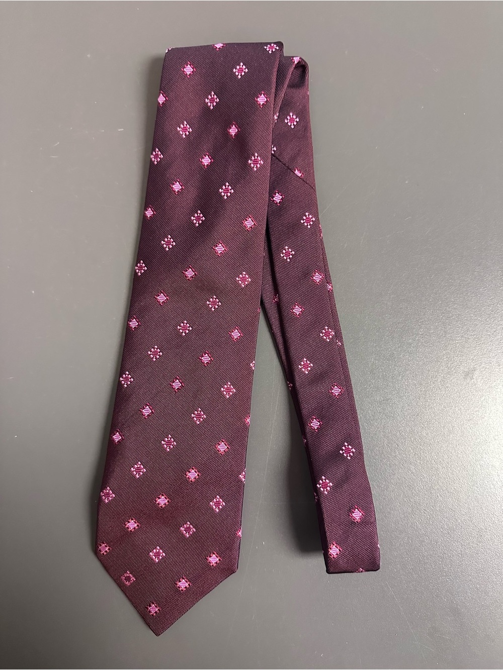 ALTEA MILANO Handmade Burgundy Silk Tie | 3.75" Power Width | Fatto A Mano